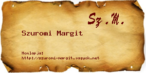 Szuromi Margit névjegykártya