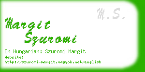 margit szuromi business card